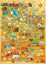 Load image into Gallery viewer, Utah Temple Map 1000 Pc Puzzle