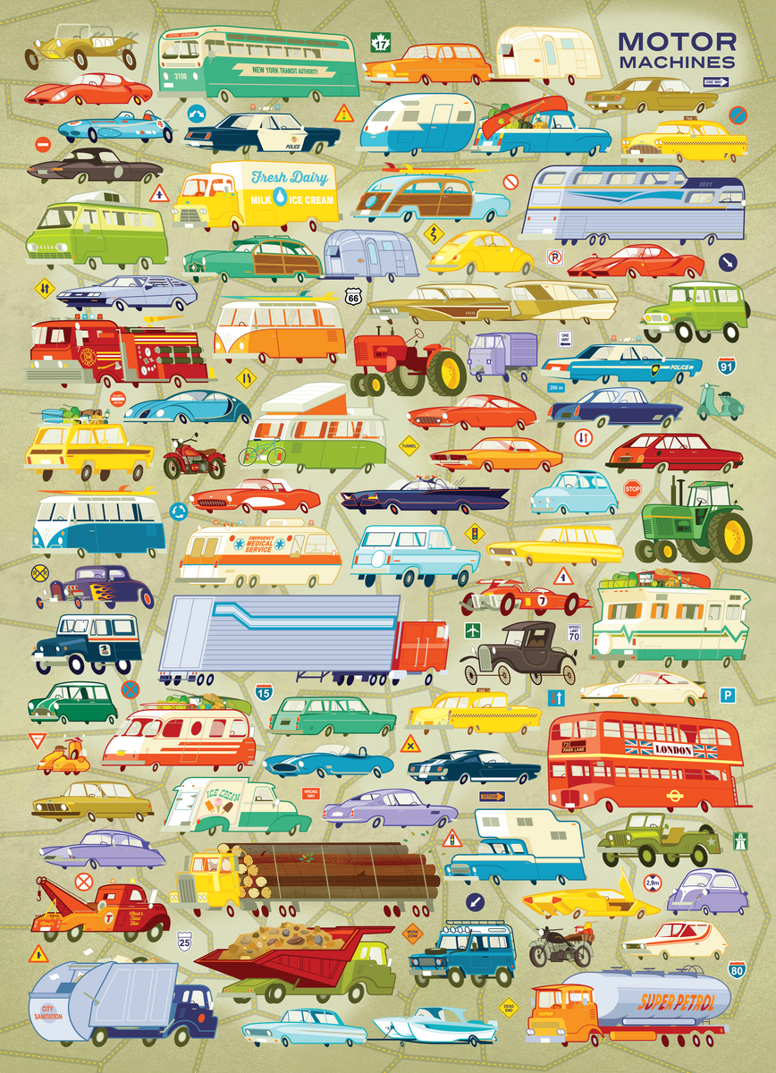 Motor Machines 1000 Pc Puzzle – Blue Lobster Art and Puzzles